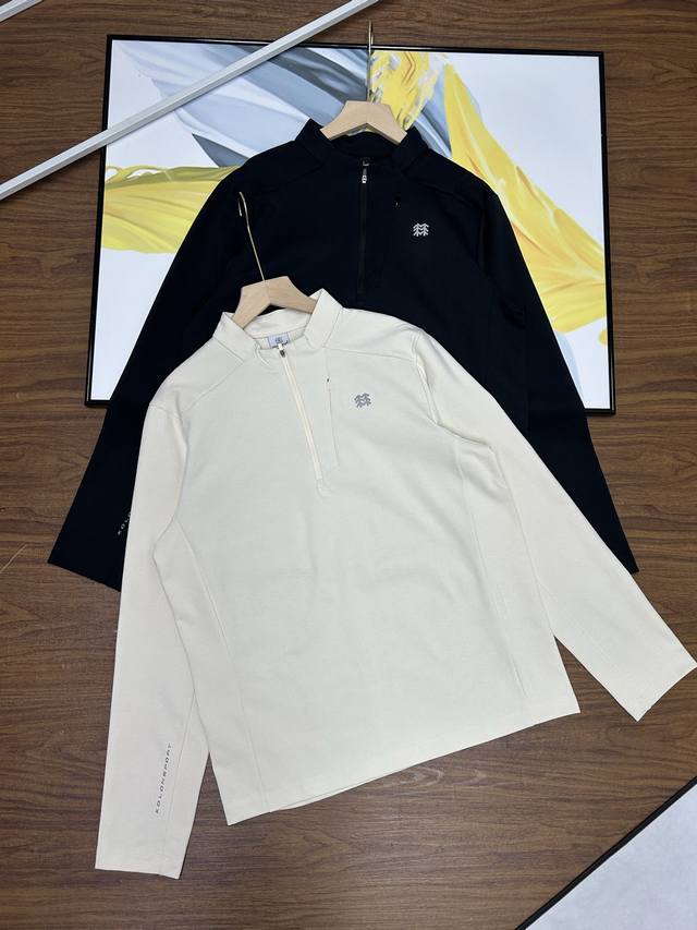 Kolon Sport long-sleeved T-shirt, moisture-wicking, antibacterial, men's half-zi