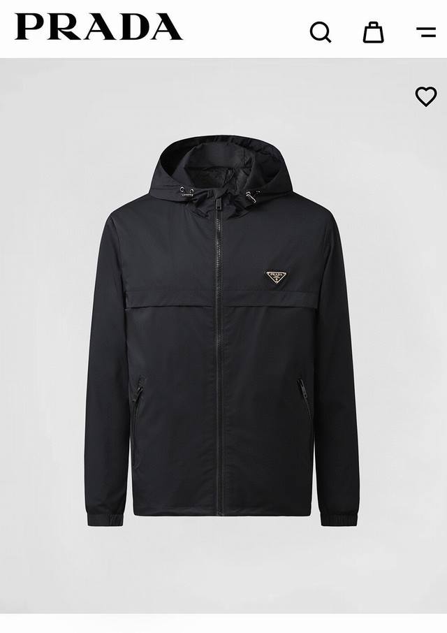 Original Quality Prada 2025 New Arrival: Italian Imported Fabric Fashion Hooded