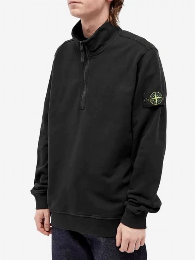 Stone Island New Pure Cotton Knit Half-Zip Casual Long-Sleeve Sweatshirt. Featur