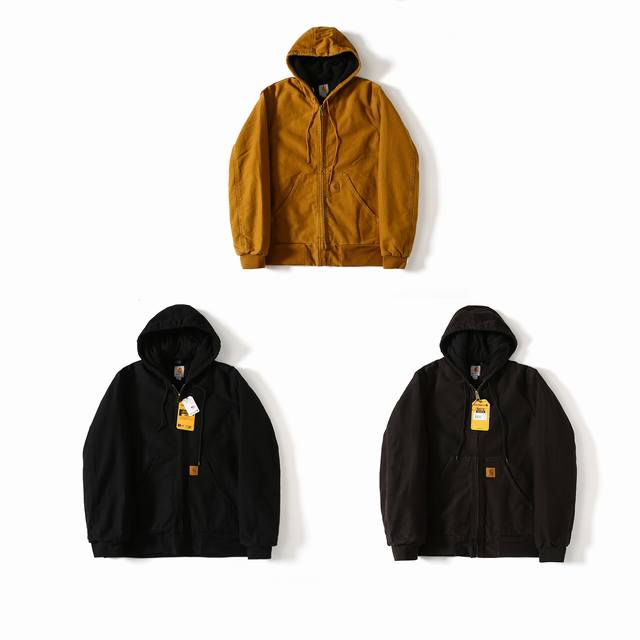Washed Cotton Jacket Carhartt Wip Heavy-Duty Washed Canvas Hooded Jacket J130 Wo