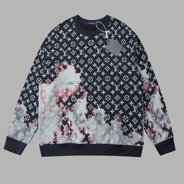 High-quality Louis Vuitton 1V Burning Cloud Logo Pullover Crew Neck Sweatshirt.