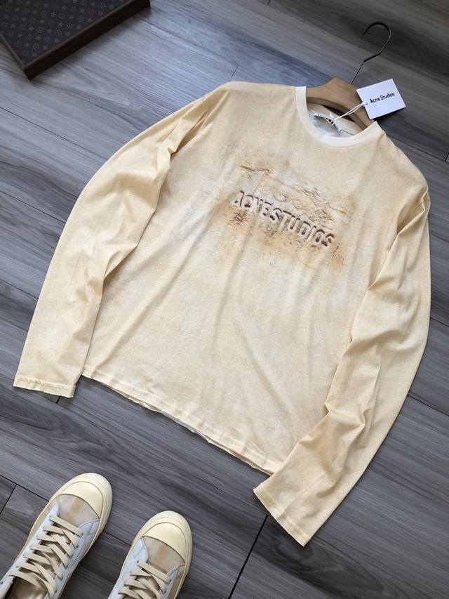 Acne Studios Ss25 Acid-washed Distressed Finished Garment Dyed 3D Embossed Lette