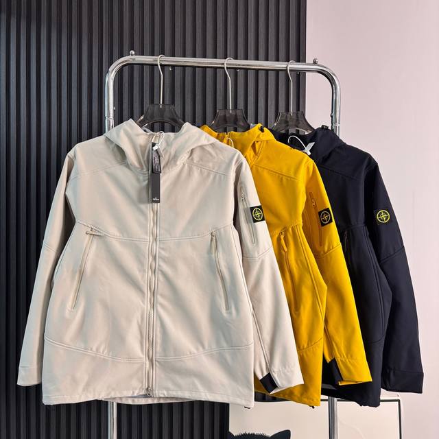 Stone Island Softshell Outdoor Rugged Jacket/Jacket Autumn Wear Jacket, Windproo