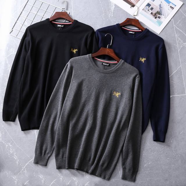 Arc'teryx Men's Cotton Crew Neck Sweater, High-Quality and Versatile, Classic Ar