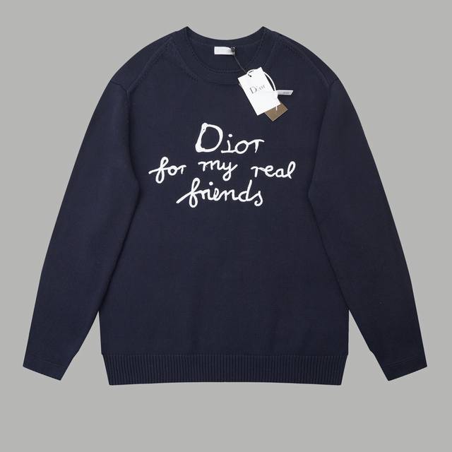 Cd Letter Embroidered Knit Sweater A must-have item for men's and women's everyd