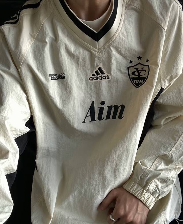 Adidas V-neck American street casual retro sporty autumn new trendy men's and wo