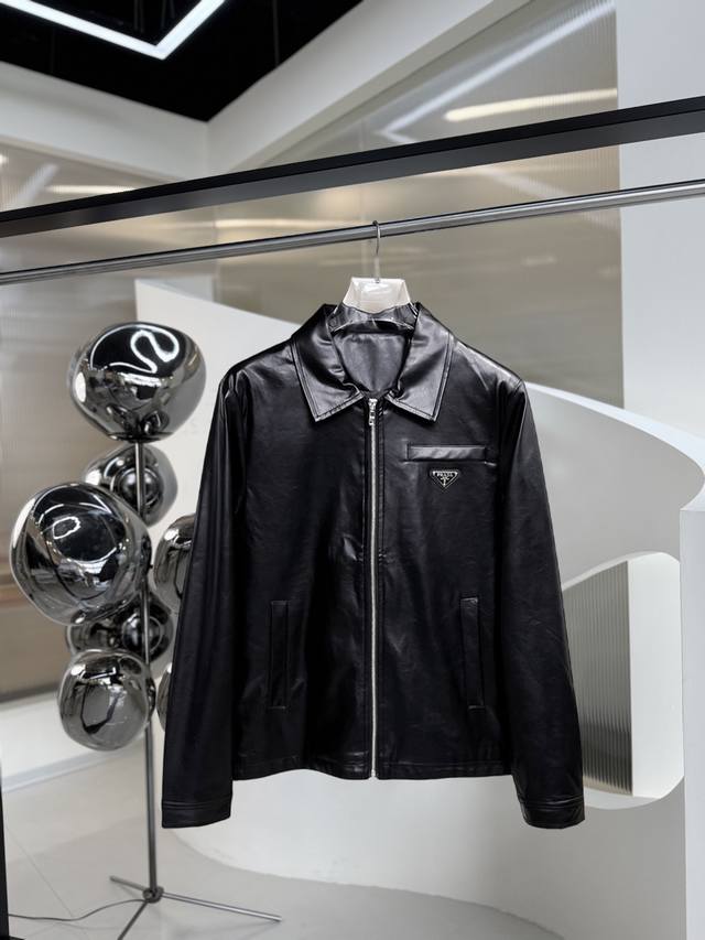 Prada official website style, early release! 2025 Autumn/Winter new men's leathe