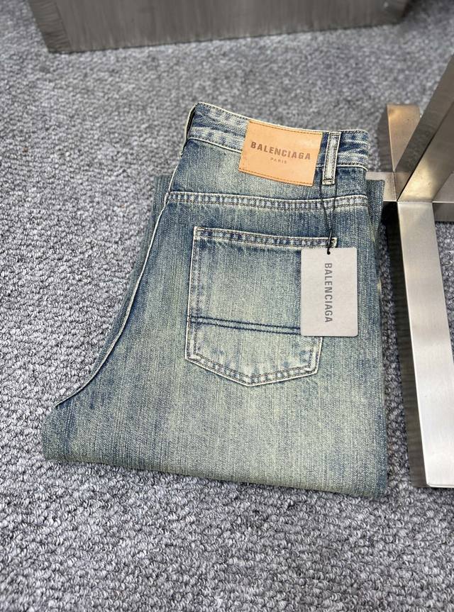 Balenciaga SS25 Autumn/Winter New Men's Jeans - Excellent elasticity fabric. Exc