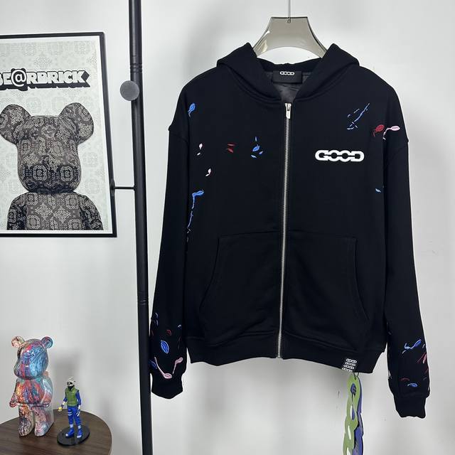 Style No.: Z02 Goodbrand official website style candy embroidery splatter hooded