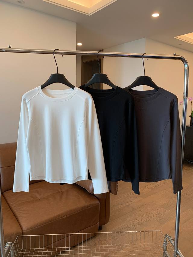 Lulu's Autumn Long-Sleeve T-Shirt with Straight Shoulders. A relaxed, casual, an