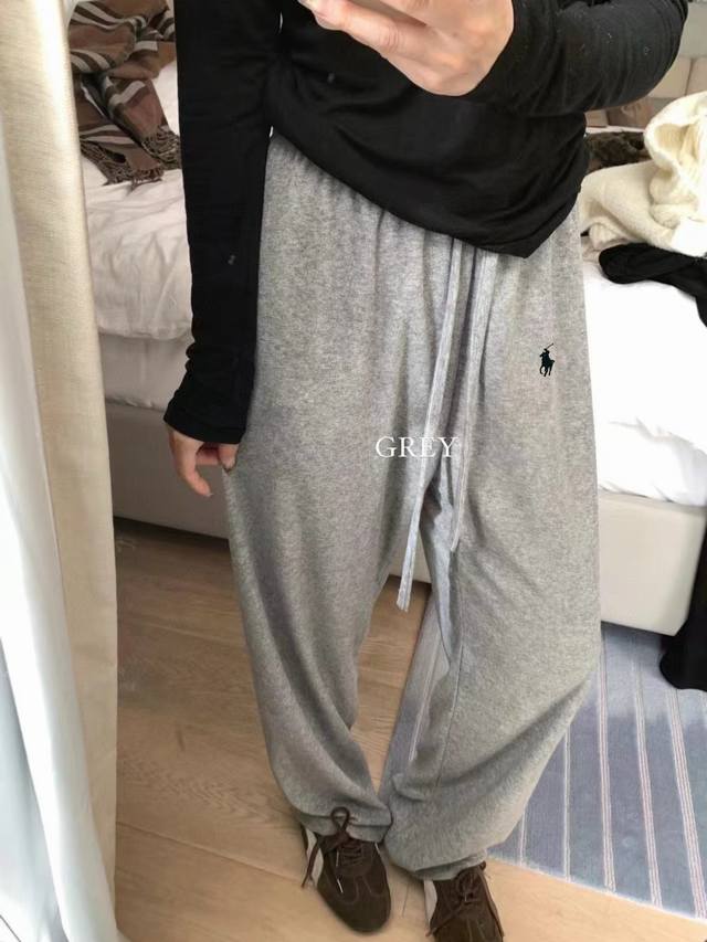 Women's Clothing Ralph Lauren Fleece-Lined Pony Embroidered Logo Straight Wide-L