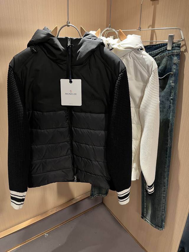 Monc*Ler 2025 Autumn/Winter Classic Down Knit Patchwork Jacket, Urban Fashion Ca
