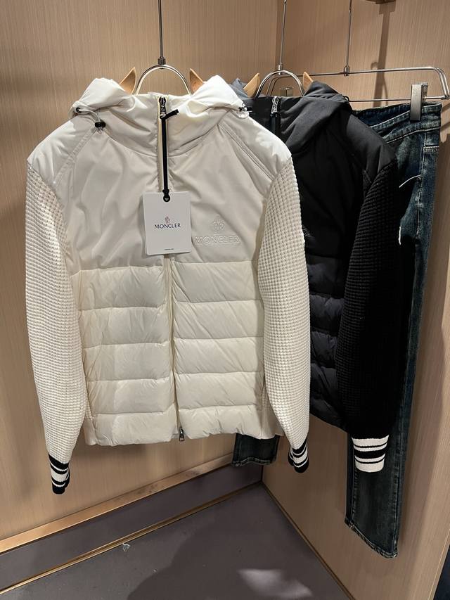 Monc*Ler 2025 Autumn/Winter Classic Down Knit Patchwork Jacket, Urban Fashion Ca
