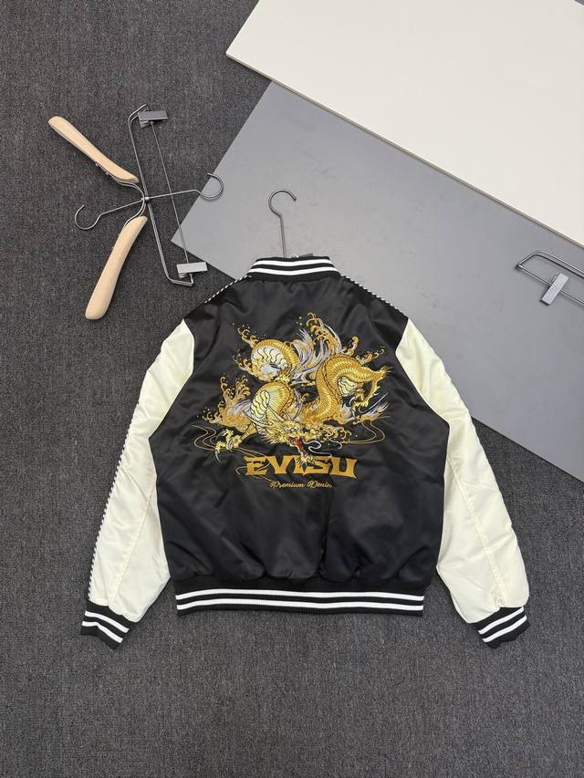 Highest quality Evisu Fukujin 2025 Autumn/Winter New Men's Embroidered Sukajan