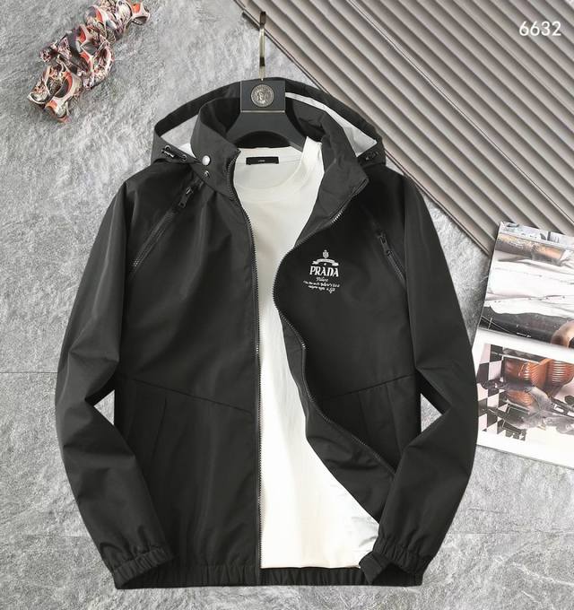 Prada High-Quality 2025 Spring/Autumn New Arrival Jacket. A runway new arrival