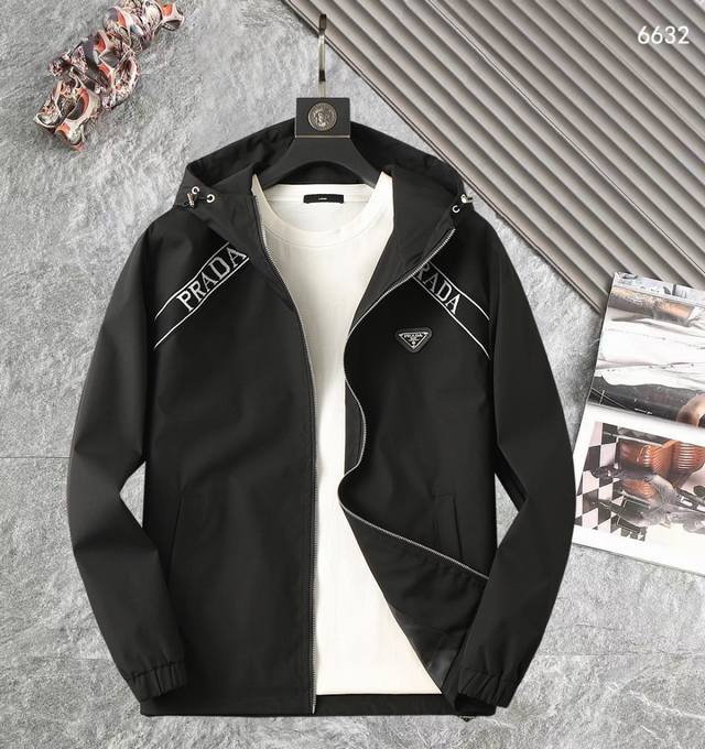 Prada High-Quality 2025 Spring/Autumn New Arrival Jacket. A runway new arrival