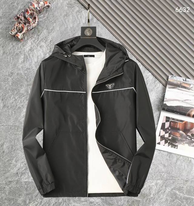 Prada High-Quality 2025 Spring/Autumn New Arrival Jacket. A runway new arrival