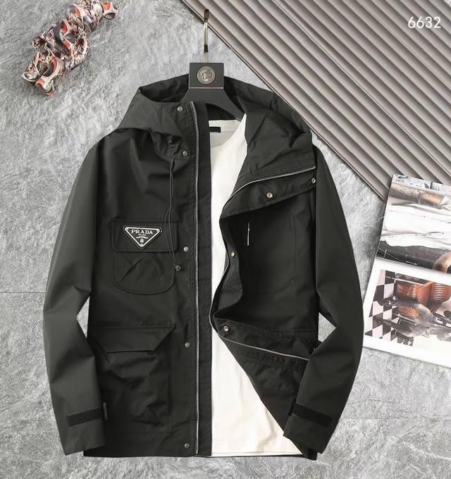 Prada High-Quality 2025 Spring/Autumn New Arrival Jacket. A runway new arrival