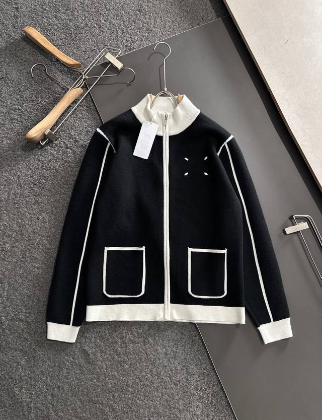 Mm6 Margiela 2025 Early Autumn New Wool Knit Zipper Sweater Cardigan High-qualit