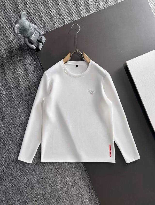 Prada 2025 Autumn/Winter New Fashion Casual Long-Sleeve T-Shirt, made from sele