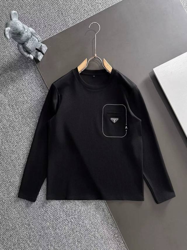 Prada 2025 Autumn/Winter New Fashion Casual Long-Sleeve T-Shirt, made from sele