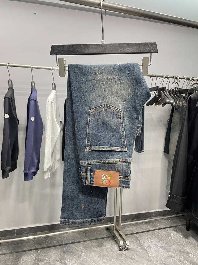 Lw25Fw Early Autumn New Retro Distressed Washed Denim Jeans, Men's Fashionable S