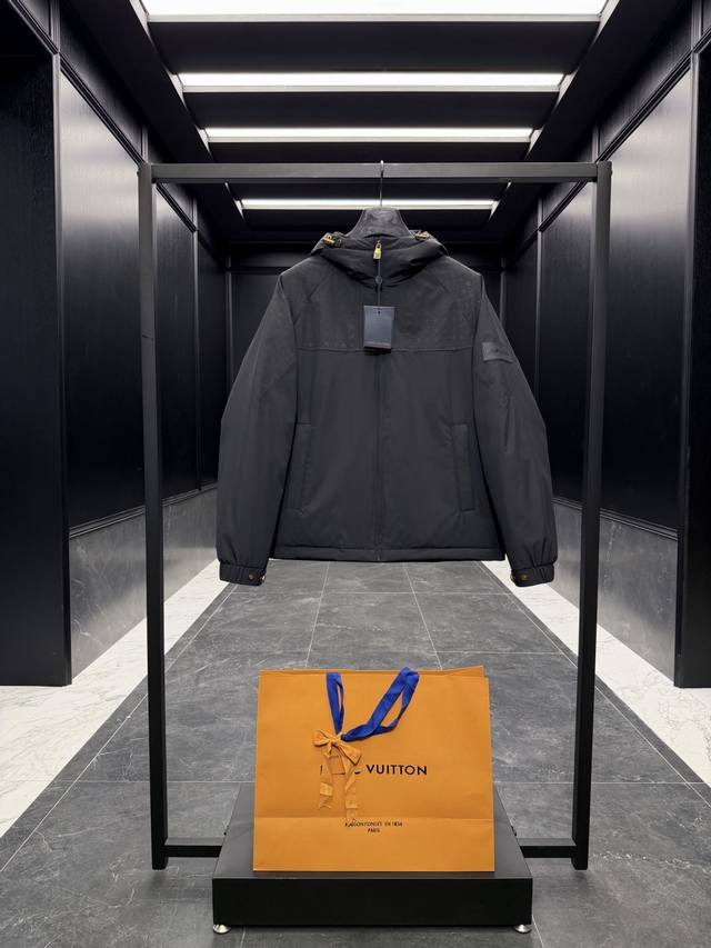 Premium Down Louis Vuitton LV Monogram Jacquard Hooded Down Jacket. Goose down f