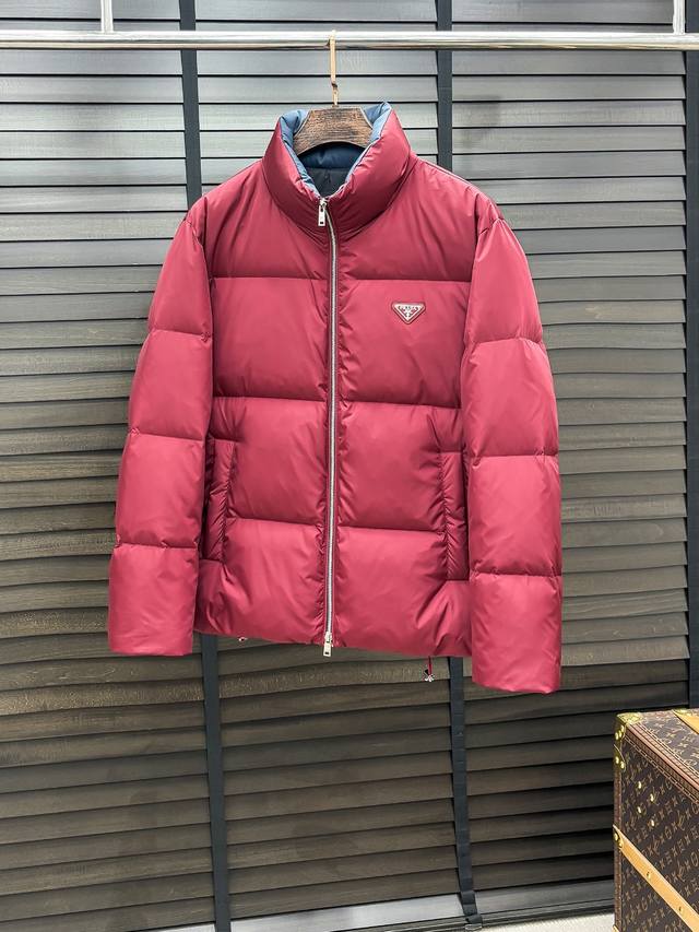 prada #25 Autumn/Winter Men's Fashion Stand Collar Down Jacket A light luxury, f