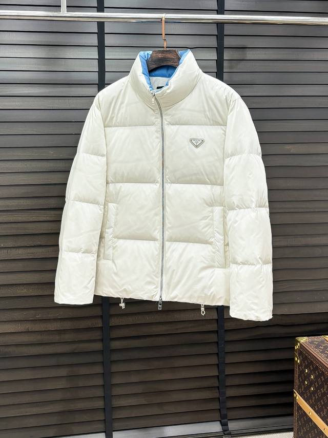 prada#25 Autumn/Winter Men's Fashion Stand Collar Down Jacket A light luxury, fa