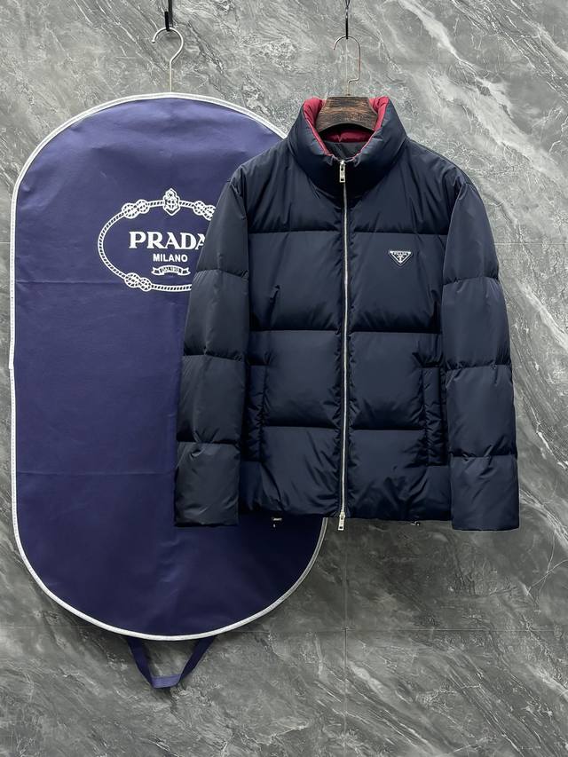 prada #25 Autumn/Winter Men's Fashion Stand Collar Down Jacket A light luxury, f