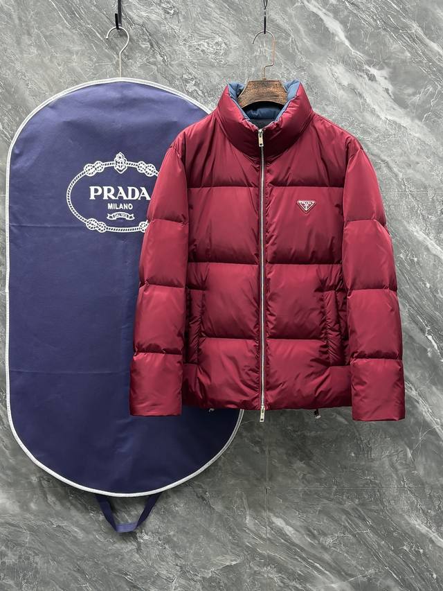 prada #25 Autumn/Winter Men's Fashion Stand Collar Down Jacket A light luxury, f