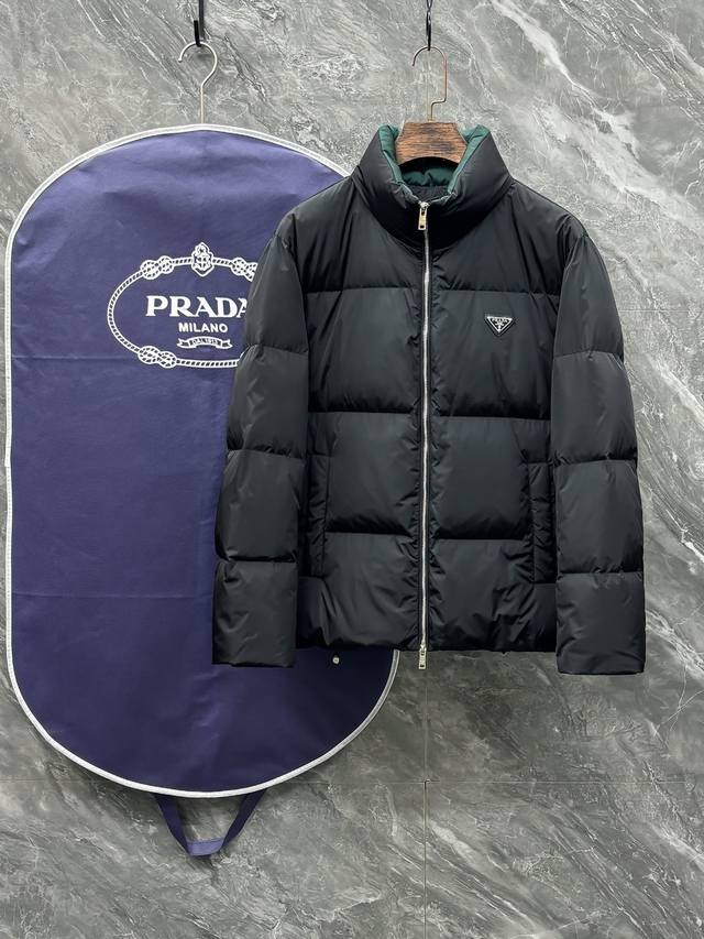 prada #25 Autumn/Winter Men's Fashion Stand Collar Down Jacket A light luxury, f