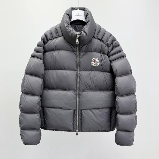 M0Ncler X Christopher Raxxy Collaboration Stand Collar Zipper Logo Down Jacket,