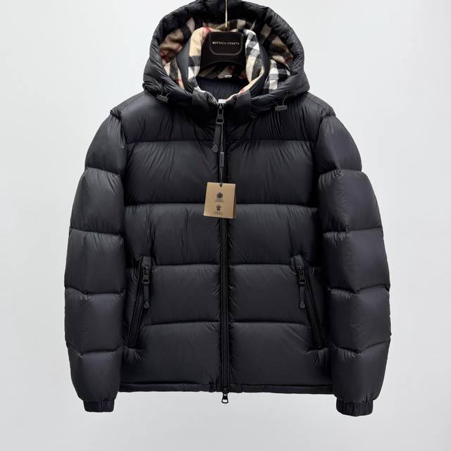 Burb Rry Fw25 Detachable Hooded Stand Collar Down Jacket for Men (Fit)