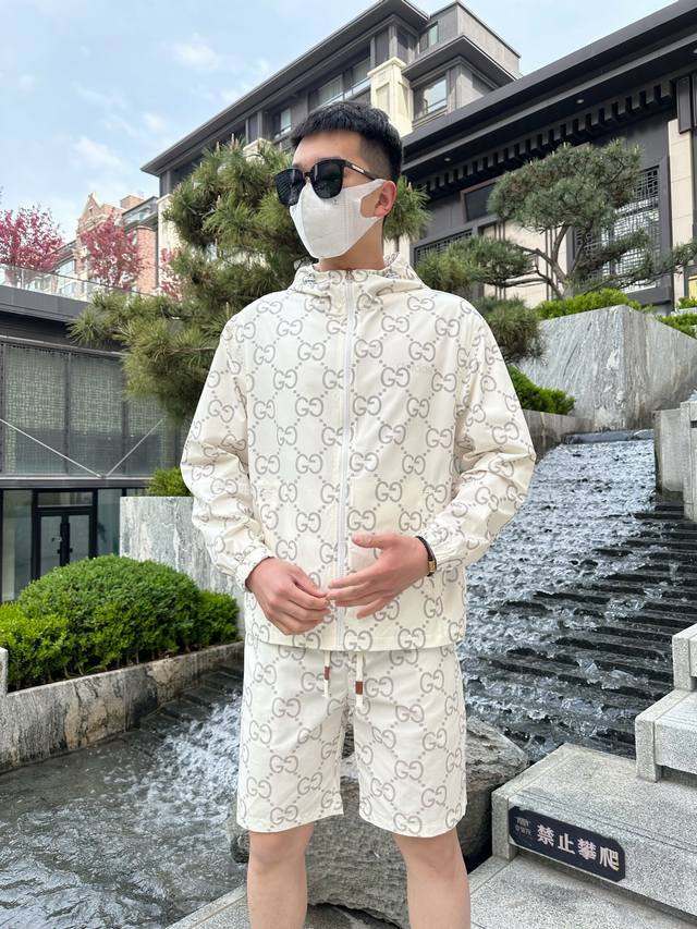 Gucci 2025 Summer Sun Protection Shorts Set, a luxurious high-end custom-made p