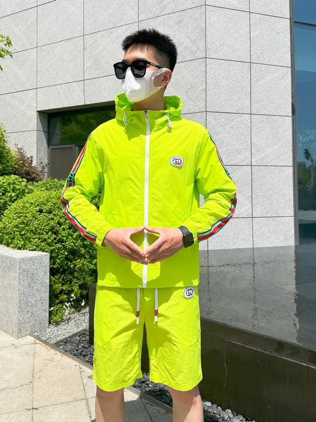 Gucci 2025 Summer Sun Protection Shorts Set, a luxurious high-end custom-made p