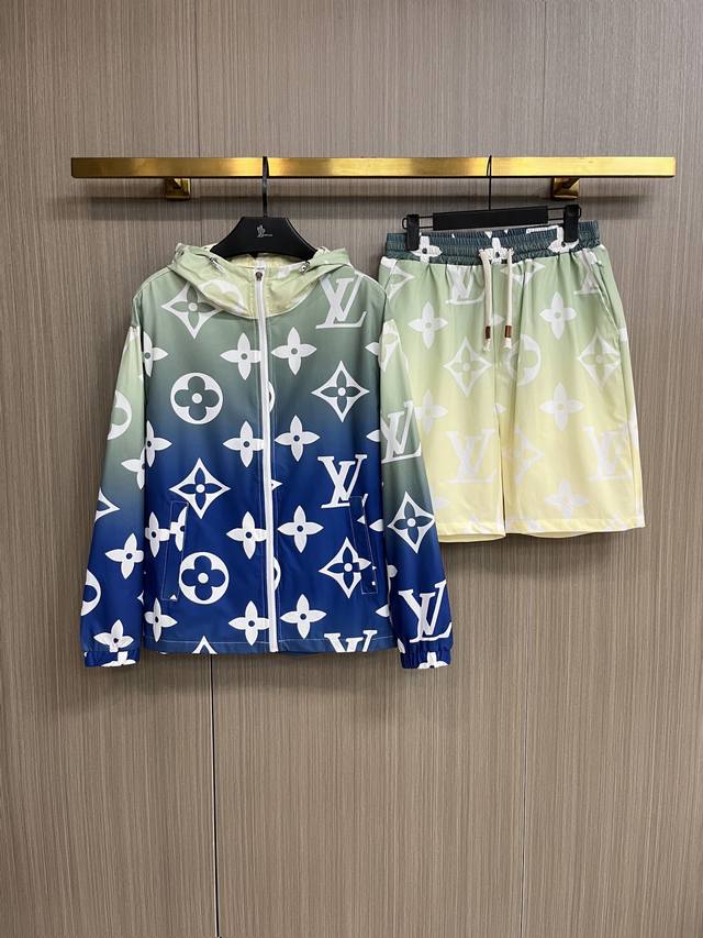 Louis Vuitton LV 2025 Summer Sun Protection Shirt and Shorts Set, Synchronized