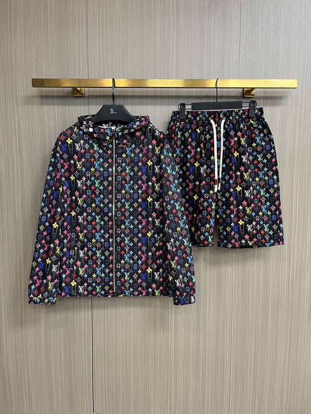 Louis Vuitton LV 2025 Summer Sun Protection Shirt and Shorts Set, Synchronized