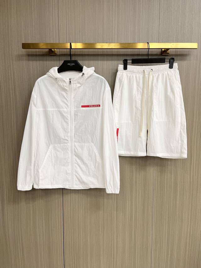 Prada 2025 Summer Sun Protection Clothing and Shorts Set, a luxurious high-end
