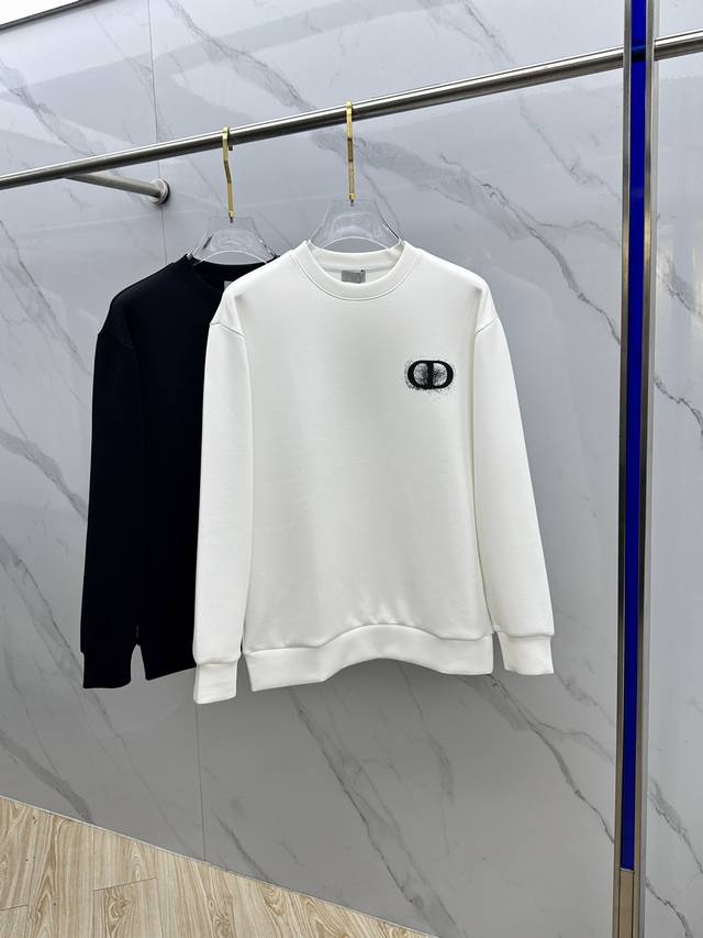 Dior 2025 Autumn/Winter New Arrival Embroidered Crew Neck Pullover Sweatshirt: E
