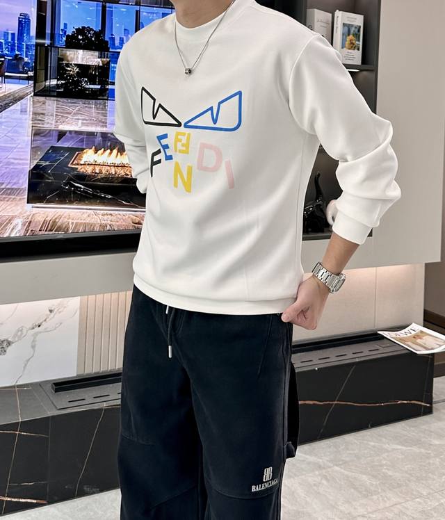 Fd Crew Neck Pullover Sweatshirt; Classic pullover unisex style, a simple and st