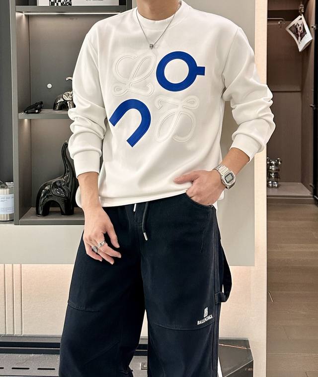 Loewe Crew Neck Pullover Sweatshirt; Classic unisex pullover style, a simple and