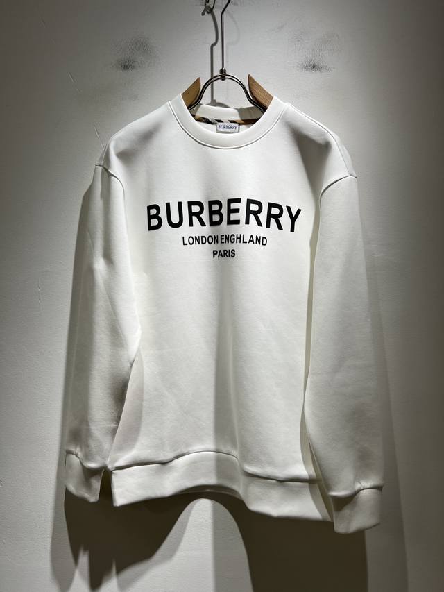 Burber*Y 2025 Autumn/Winter New Unisex Basic Casual Versatile Cotton Crew Neck S