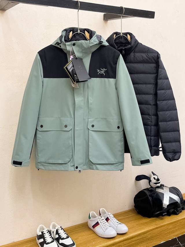 Top-tier Arc'teryx down 3-in-1 detachable Arc'teryx Braun embroidery, different