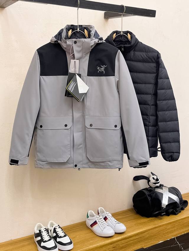 Top-tier Arc'teryx down 3-in-1 detachable Arc'teryx Braun embroidery, different
