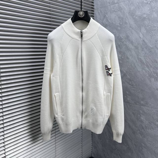 Tb2025 Autumn/Winter Men's Cardigan Jacket, custom-dyed and dyed with wool and c