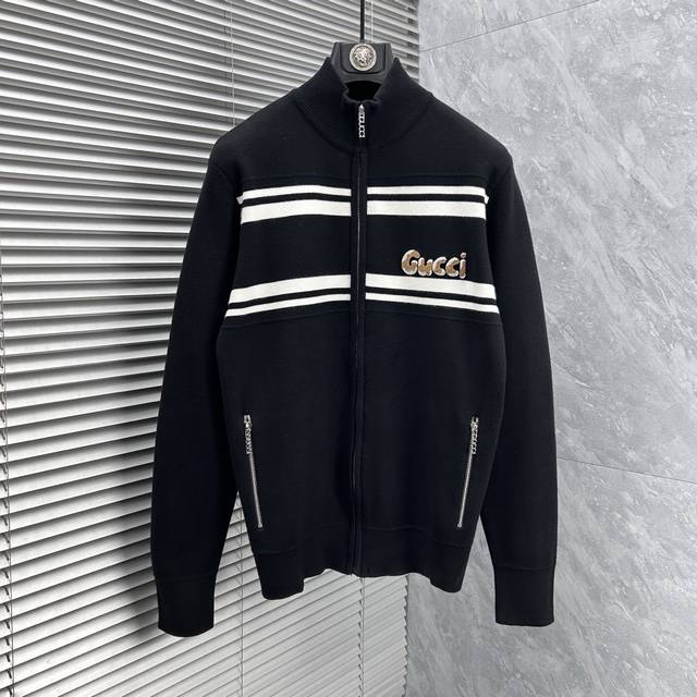 Gu2025 Autumn/Winter Men's Cardigan Jacket, custom-dyed and dyed with wool and c