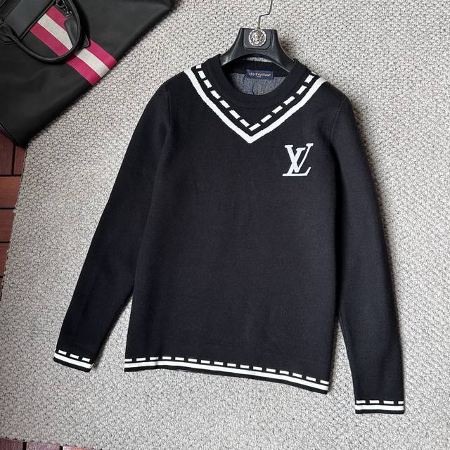 Lv''2025 Autumn/Winter New Wool Sweater. High-quality Italian imported wool blen