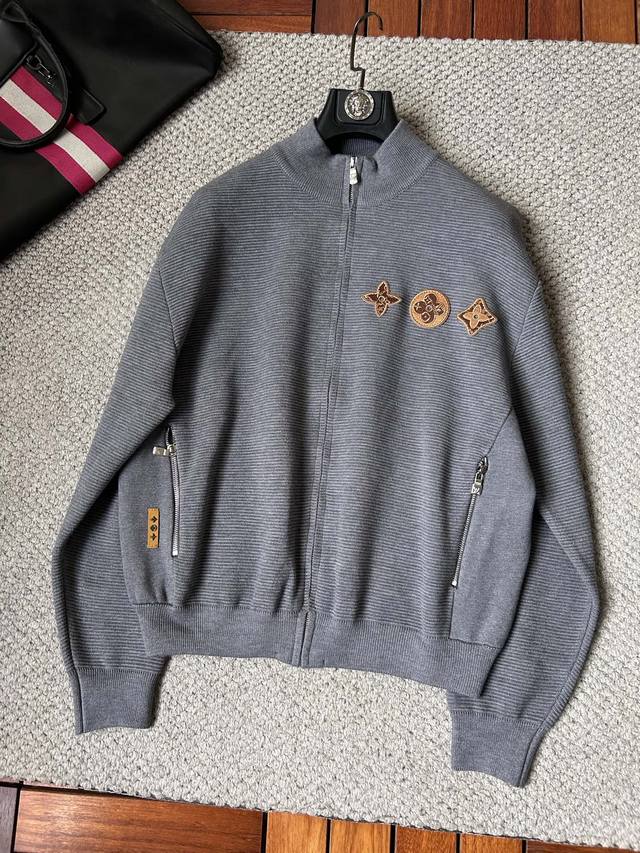 LV Louis Vuitton 2025 Fall/Winter Men's Cardigan Jacket, custom-dyed with wool a