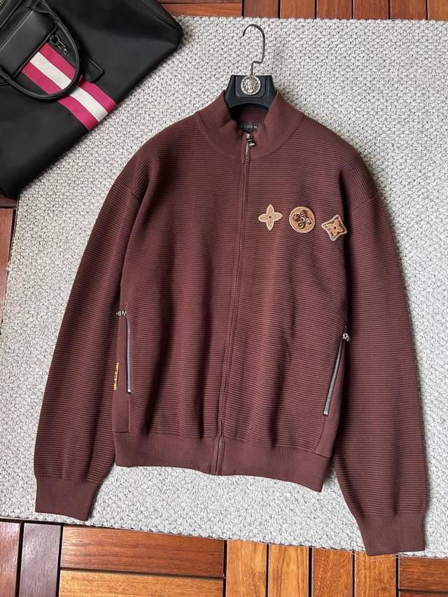 LV Louis Vuitton 2025 Fall/Winter Men's Cardigan Jacket, custom-dyed and dyed wi